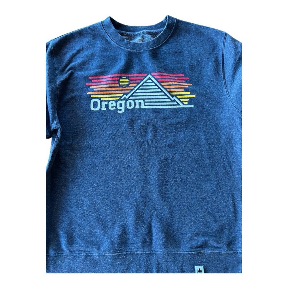 Print Graphic Sweatshirt Oregon Blue Medium Womens Retro